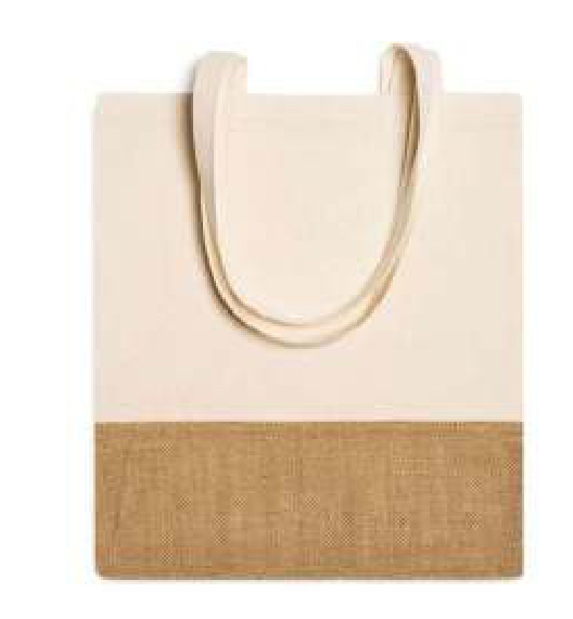 MERCAT Sac en coton & toile de jute